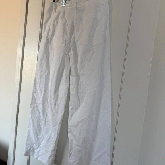 NWT Nili Lotan Megan Pants White Twill Ankle Length High Rise Wide Leg Sz 10 - Picture 6 of 7